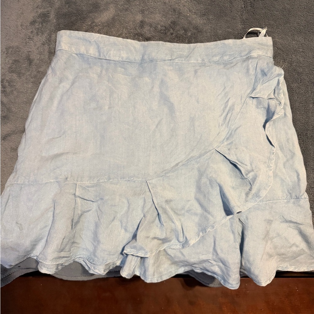 Light Blue Ruffled Skirt